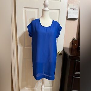 H&M Blue chiffon sleeveless blouse size 2 (E)